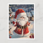 Schattig prettig kerstfeest kerstman briefkaart (Voorkant)