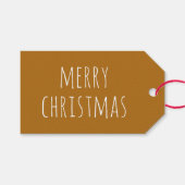 Schattig prettig kerstfeest | Knus mosterdkleurig  Cadeaulabel (Voorkant (Horizontaal))