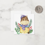 Schattig prettig kerstfeest notitiekaartje (Voorkant / Achterkant in situ)