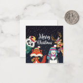 Schattig prettig kerstfeest notitiekaartje (Voorkant / Achterkant in situ)