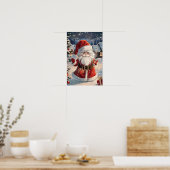 Schattig prettig kerstfeest Sinterklaas Poster (Keuken)