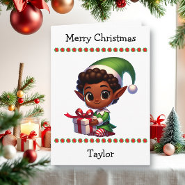 Schattig Prettig Kerstmis Kind | Woordzoeking Binn Feestdagen Kaart