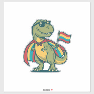 Schattig Pride Dinosaur Vector Shirt Ontwerp_1 Sticker