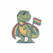Schattig Pride Dinosaur Vector Shirt Ontwerp_1 Sticker (Voorkant)