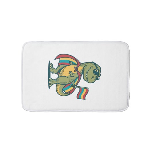 Schattig Pride Dinosaur Vector T-shirt Ontwerp_1 Badmat (Voorkant)