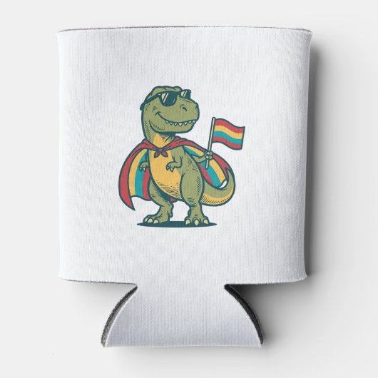 Schattig Pride Dinosaur Vector T-shirt Ontwerp_1 Blikjeskoeler (Voorkant)