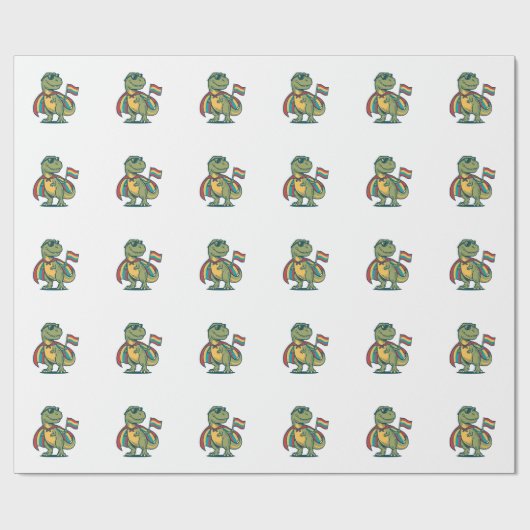 Schattig Pride Dinosaur Vector T-shirt Ontwerp_1 Cadeaupapier (Vlak)