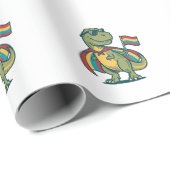 Schattig Pride Dinosaur Vector T-shirt Ontwerp_1 Cadeaupapier (Rol Hoek)