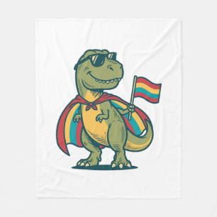 Schattig Pride Dinosaur Vector T-shirt Ontwerp_1 Fleece Deken