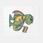 Schattig Pride Dinosaur Vector T-shirt Ontwerp_1 Fleece Deken (Voorkant (Horizontaal))