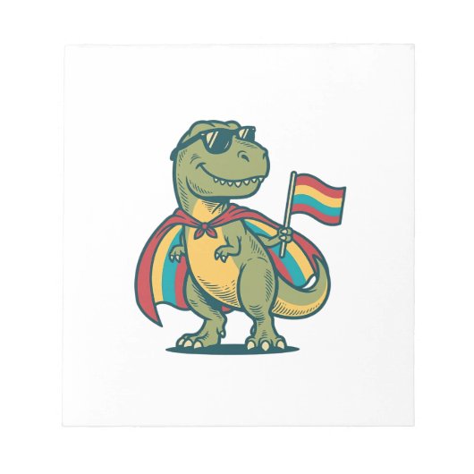 Schattig Pride Dinosaur Vector T-shirt Ontwerp_1 Notitieblok (Voorkant)