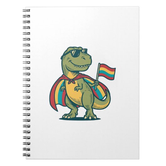 Schattig Pride Dinosaur Vector T-shirt ontwerp_1 Notitieboek (Voorkant)