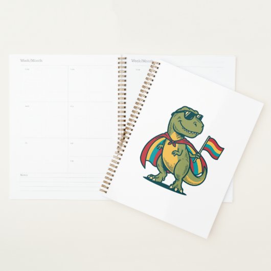 Schattig Pride Dinosaur Vector T-shirt Ontwerp_1 Planner (Display)