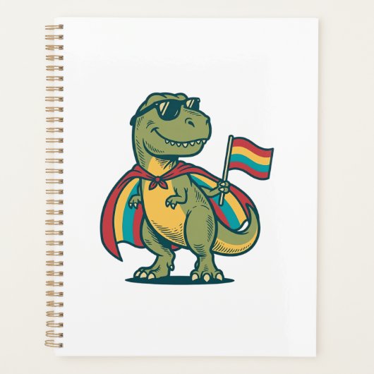 Schattig Pride Dinosaur Vector T-shirt Ontwerp_1 Planner (Voorkant)