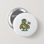 Schattig Pride Dinosaur Vector T-shirt Ontwerp_1 Ronde Button 5,7 Cm (Voorkant /achterkant)