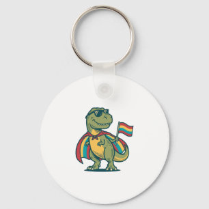 Schattig Pride Dinosaur Vector T-shirt ontwerp_1 Sleutelhanger