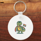 Schattig Pride Dinosaur Vector T-shirt ontwerp_1 Sleutelhanger (Voorkant)