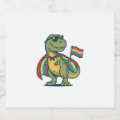 Schattig Pride Dinosaur Vector T-shirt Ontwerp_1 Sparkling Wijnetiket (Enkel label)