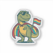 Schattig Pride Dinosaur Vector T-shirt Ontwerp_1 Sticker (Voorkant)