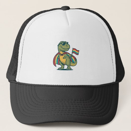 Schattig Pride Dinosaur Vector T-shirt Ontwerp_1 Trucker Pet (Voorkant)