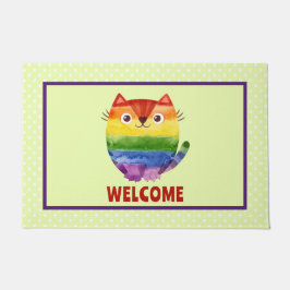 Schattig Pride Kitty Waterverf Custom Deurmat