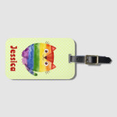 Schattig Pride Kitty Waterverf Gepersonaliseerd   Bagagelabel (Voorkant (horizontaal))