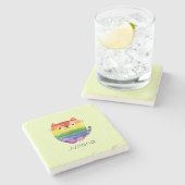 Schattig Pride Kitty Waterverf Stenen Onderzetter (Zijkant)