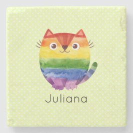 Schattig Pride Kitty Waterverf Stenen Onderzetter