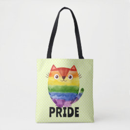 Schattig Pride Kitty Waterverf Tote Bag
