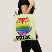 Schattig Pride Kitty Waterverf Tote Bag (Dichtbij)