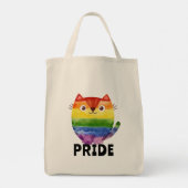 Schattig Pride Kitty Waterverf Tote Bag (Achterkant)