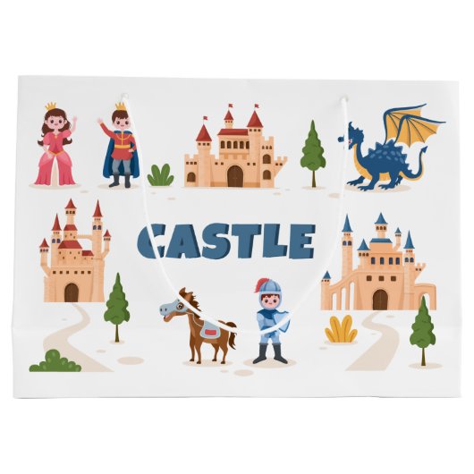 schattig Princess kasteel Groot Cadeauzakje (Achterkant)