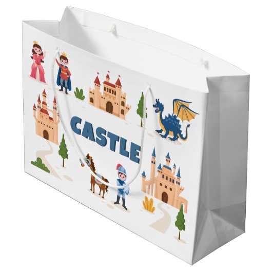 schattig Princess kasteel Groot Cadeauzakje (Achterkant Gekanteld)