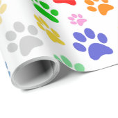 Schattig printerpatroon met voetpaden en kleurrijk cadeaupapier (Rol Hoek)