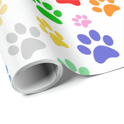 Schattig printerpatroon met voetpaden en kleurrijk cadeaupapier (Rol Hoek)