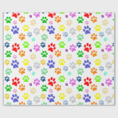 Schattig printerpatroon met voetpaden en kleurrijk cadeaupapier (Vlak)