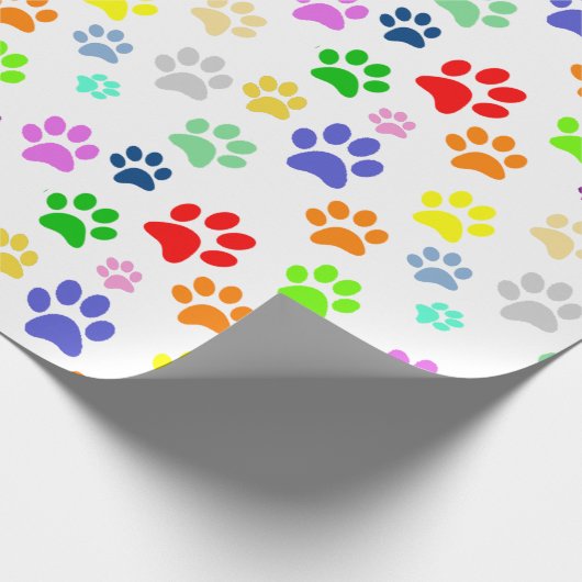 Schattig printerpatroon met voetpaden en kleurrijk cadeaupapier (Hoek)