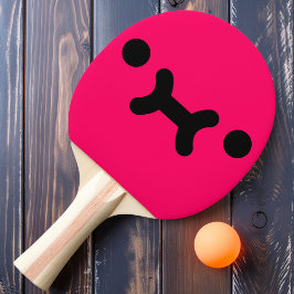 Schattig Pruilend Gezicht Roze Ping Pong Bat Tafeltennisbatje