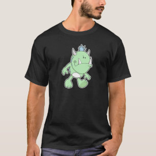 schattig pruilend groen tandenmonster t-shirt