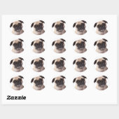 schattig pug dog ronde sticker (Vel)