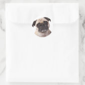 schattig pug dog ronde sticker (Tas)