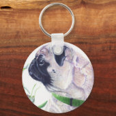 Schattig Pug Dog Sleutelhanger (Voorkant)