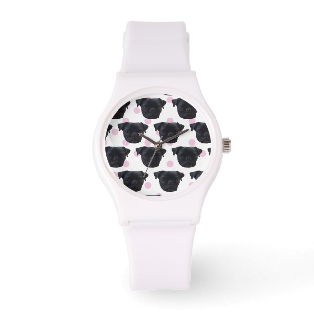Schattig Pug horloge (Voorkant)