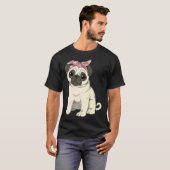 Schattig Pug Meisje T-shirt (Voorkant volledig)