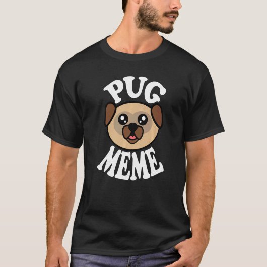 Schattig Pug Meme T-shirt (Voorkant)