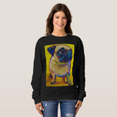Schattig Pug Puppy op geel Classic T-Shirt 250 (Voorkant volledig)