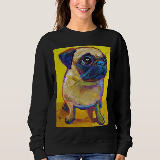 Schattig Pug Puppy op geel Classic T-Shirt 250 (Voorkant)