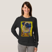 Schattig Pug Puppy op geel Classic T-Shirt 250 (Voorkant volledig)