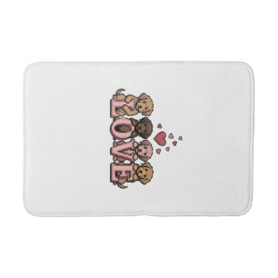 Schattig puppy liefde Valentijn vintage graveeront Badmat