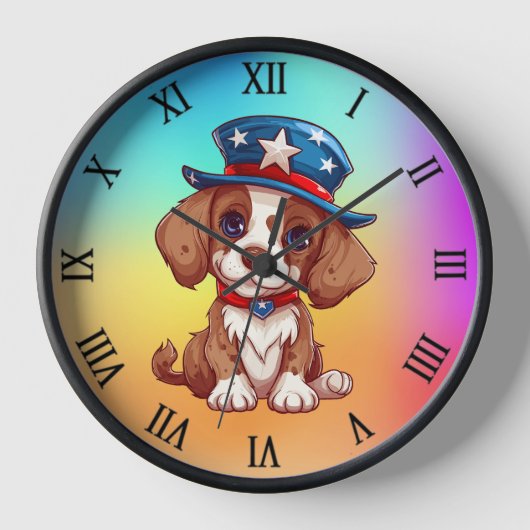 Schattig puppy met Amerikaanse hoed-71009 (Voorkant)
